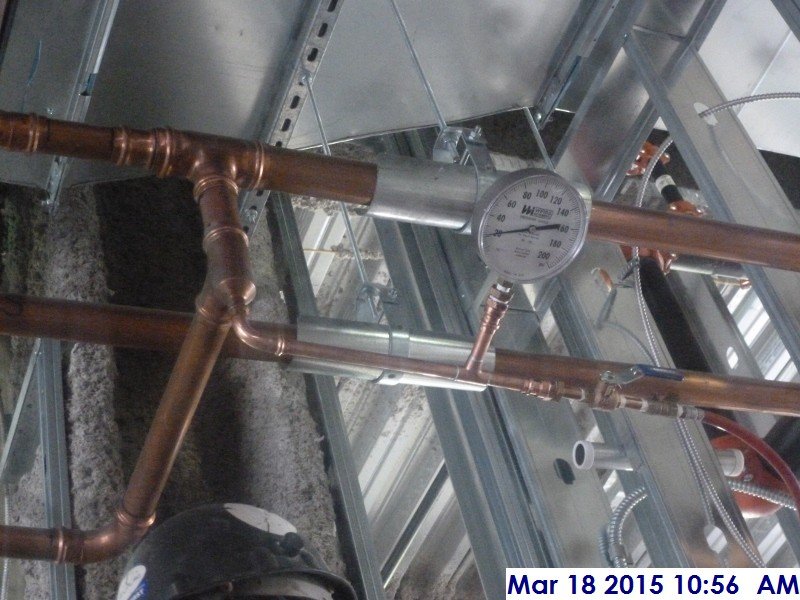 Started pressure testing the copper piping at the 2nd floor Facing East